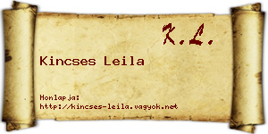 Kincses Leila névjegykártya
